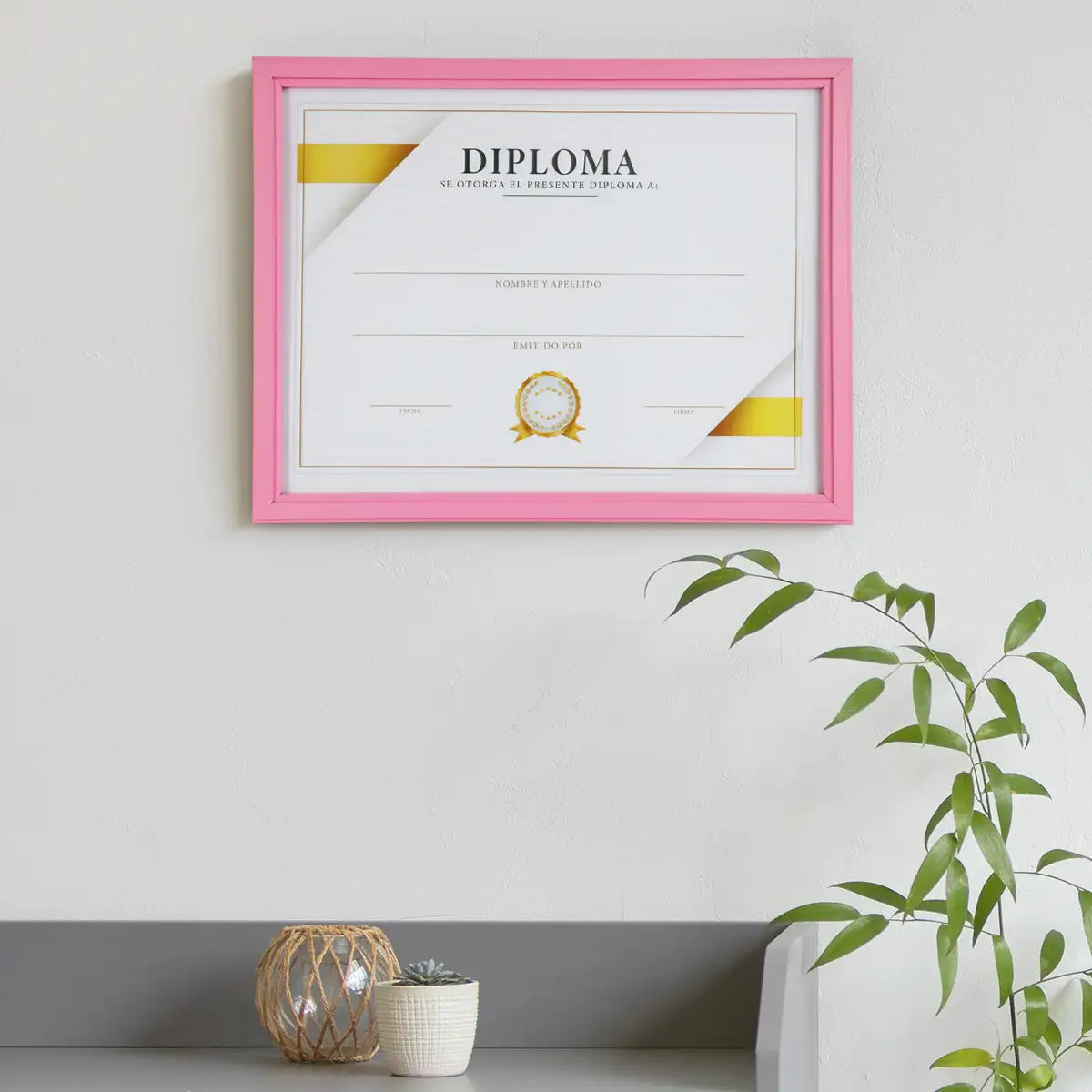 Porta Documento, Marco Color Rosa