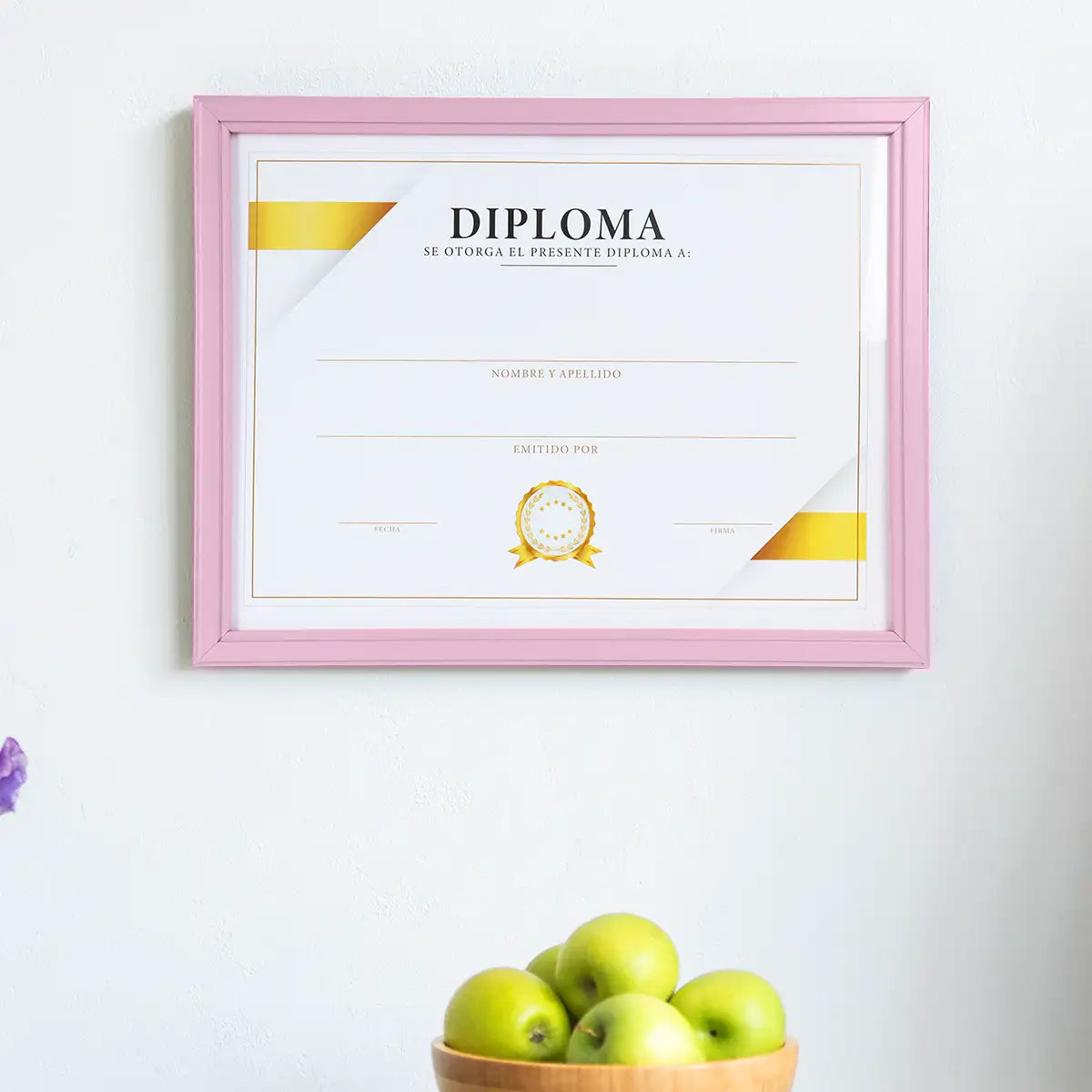 Porta Documento, Marco Color Rosa Pastel