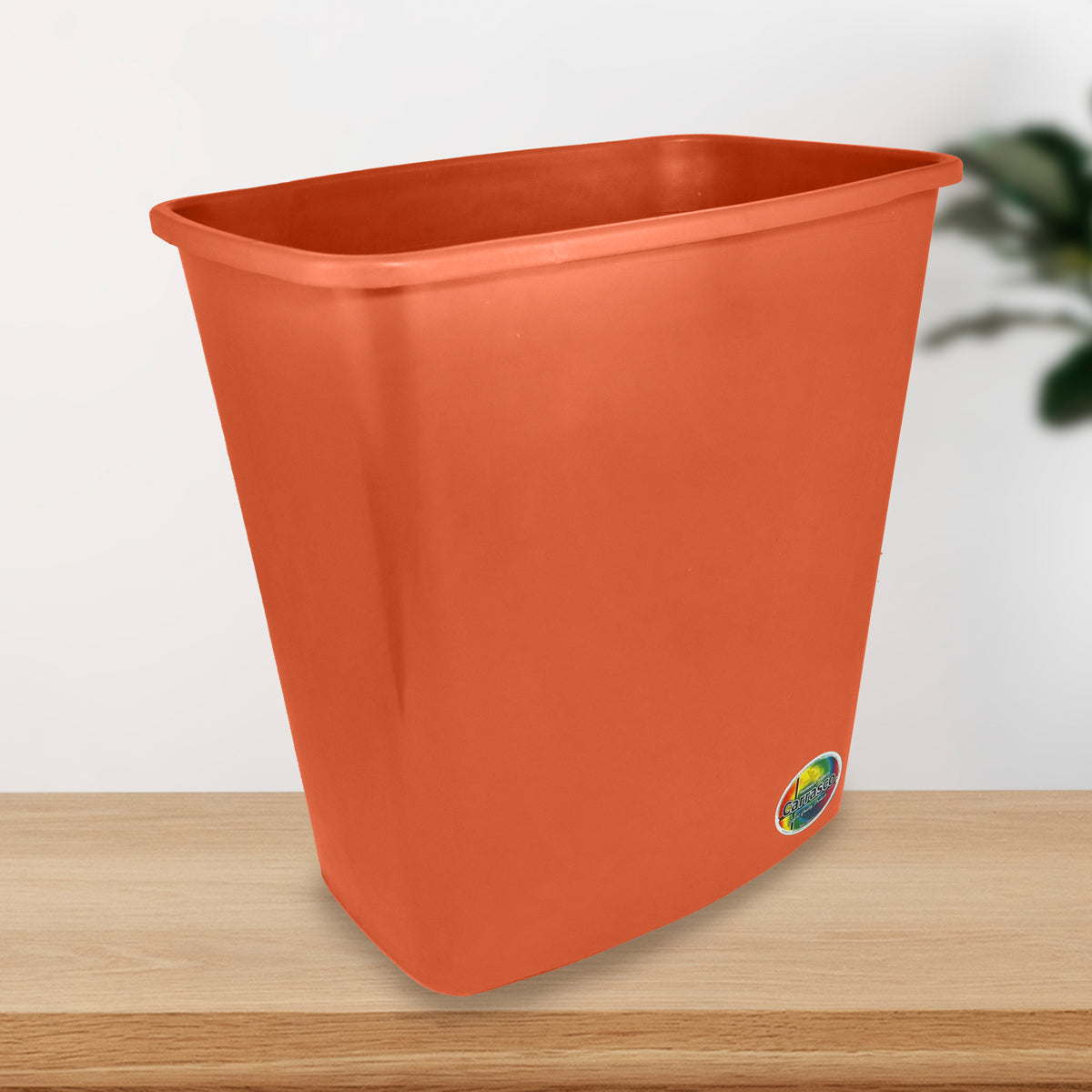 Cesto Rectangular para Basura, Color Naranja