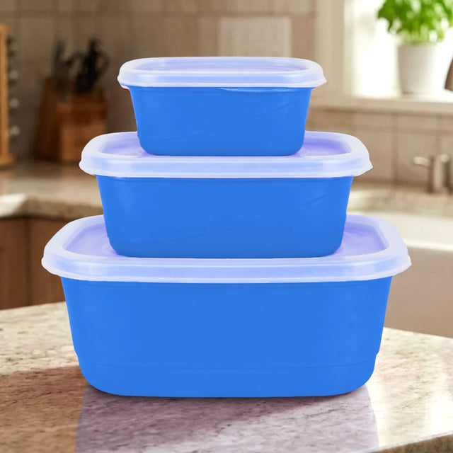 Set de 3 Contenedores Herméticos, Color Azul