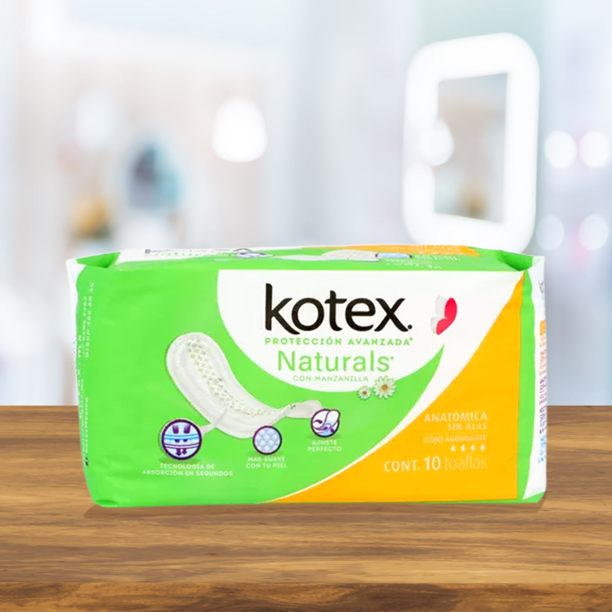 Kotex Naturals, Toalla Femenina con Manzanilla