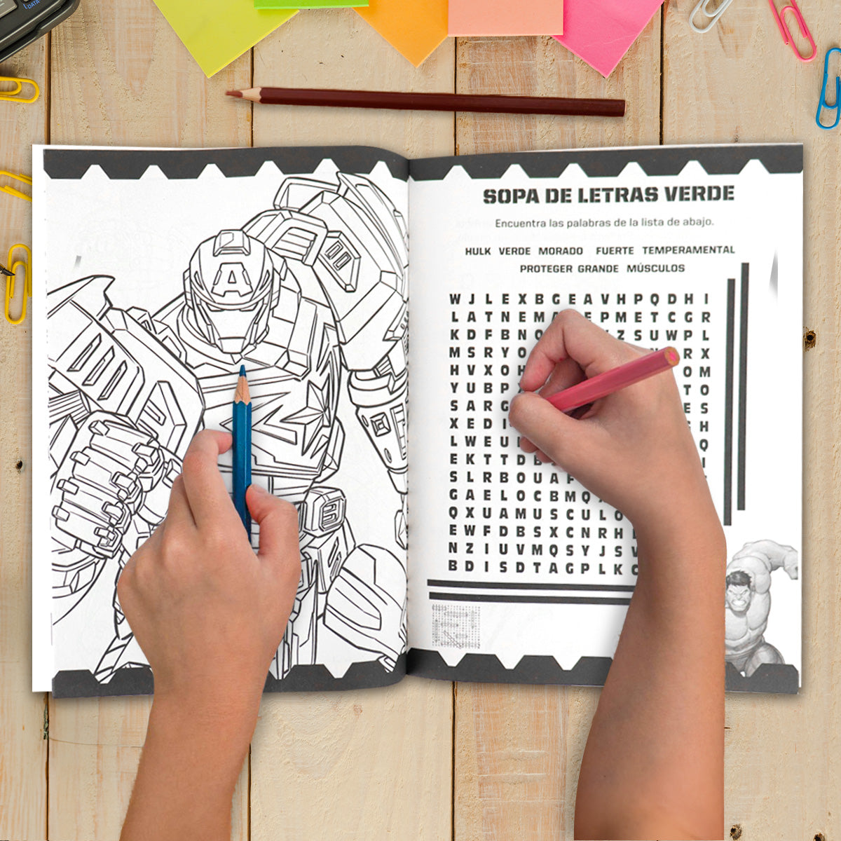 Batalla Tecnológica, Avengers, Libro para Colorear