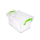 Caja de Plástico 1.8 L Color Transparente con agarre Verde