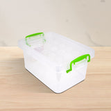 Caja de Plástico 1.8 L Color Transparente con agarre Verde