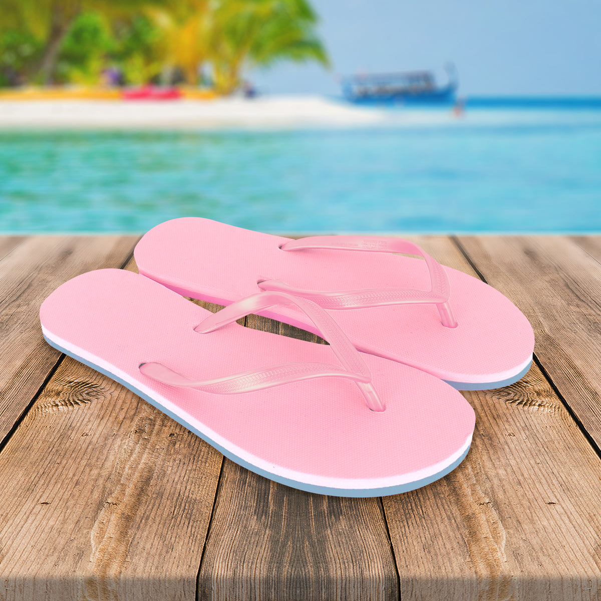 Sandalias, Color Rosa, Suela Turquesa