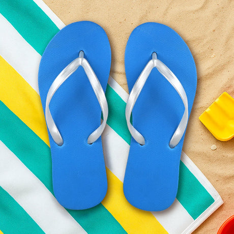 Sandalias, para Dama, Color Azul y Plata