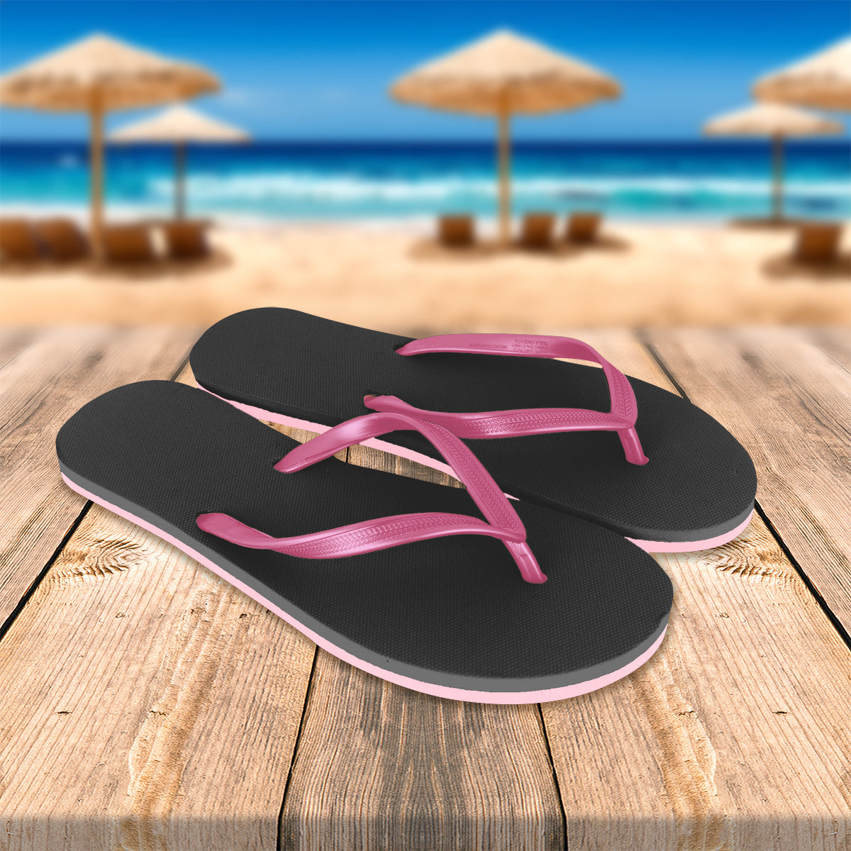 Sandalias, Talla 26, Color Negro y Rosa Metálico