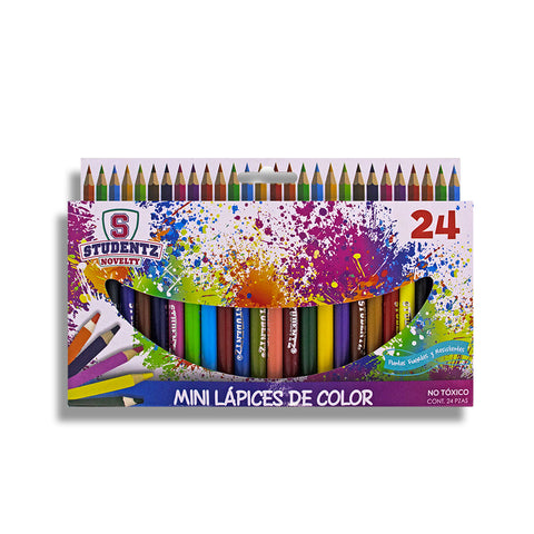 Paquete de Mini Lápices de Colores 24 pz.