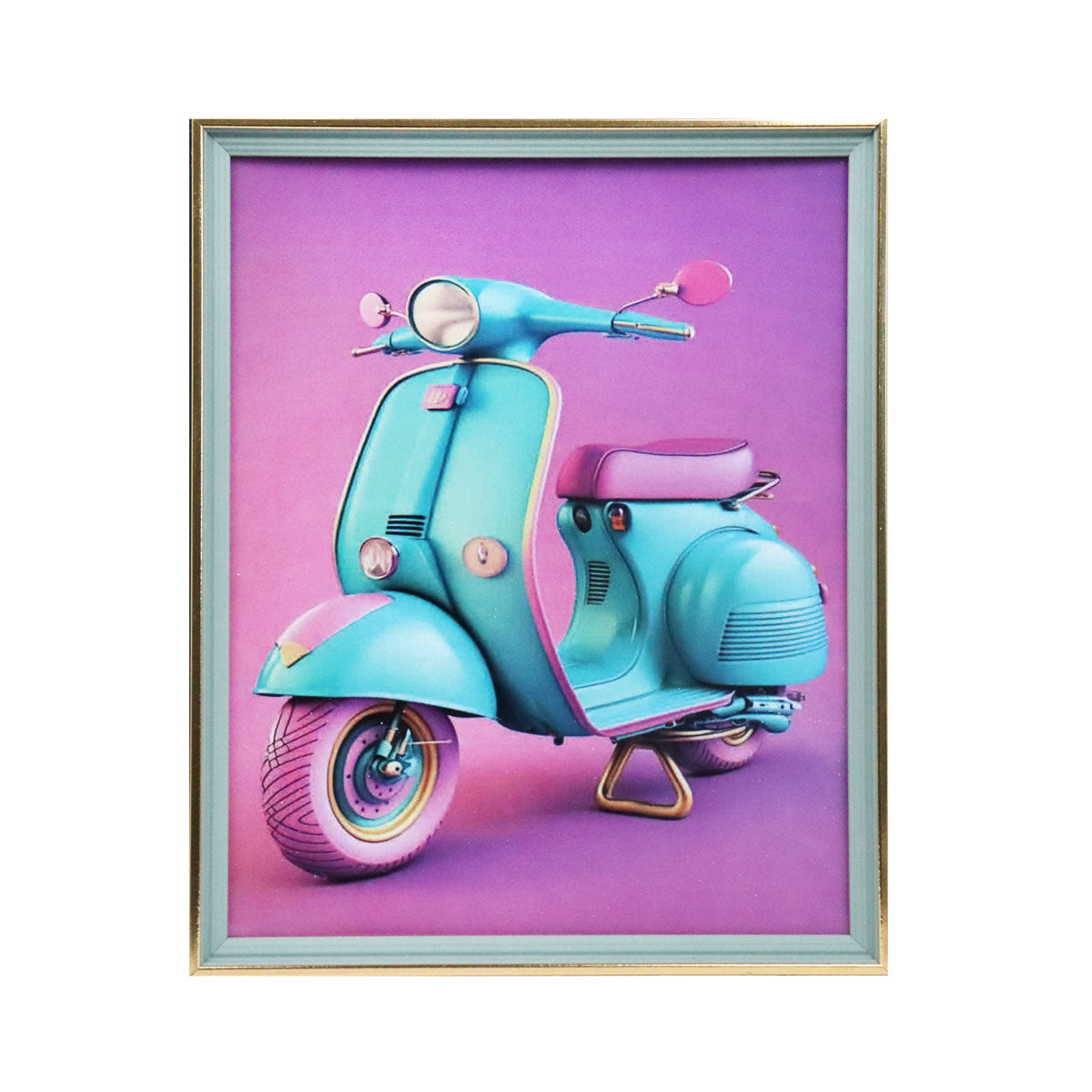 Portarretrato, Color Verde y Dorado, 20x25 cm