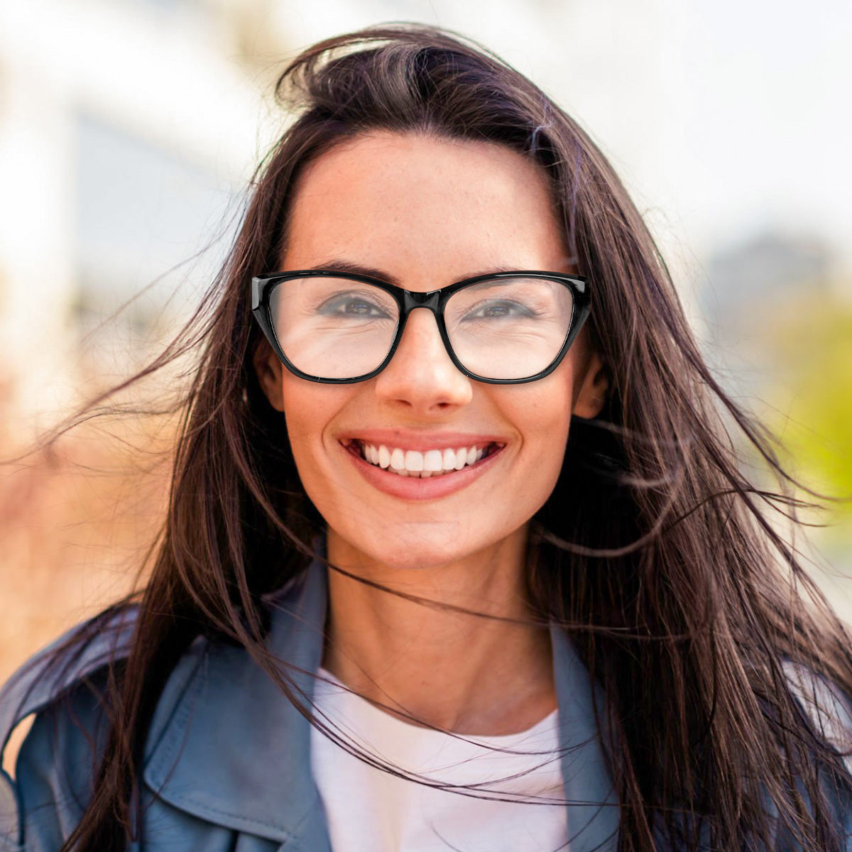 Lentes de Lectura, Forma Cat-Eye, Color Negro, +2.00