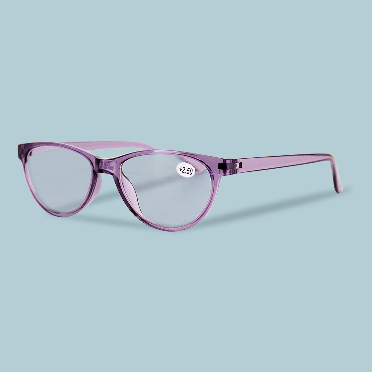 Lentes de Armazón Ovalado color Morado con Graduación de 2.50