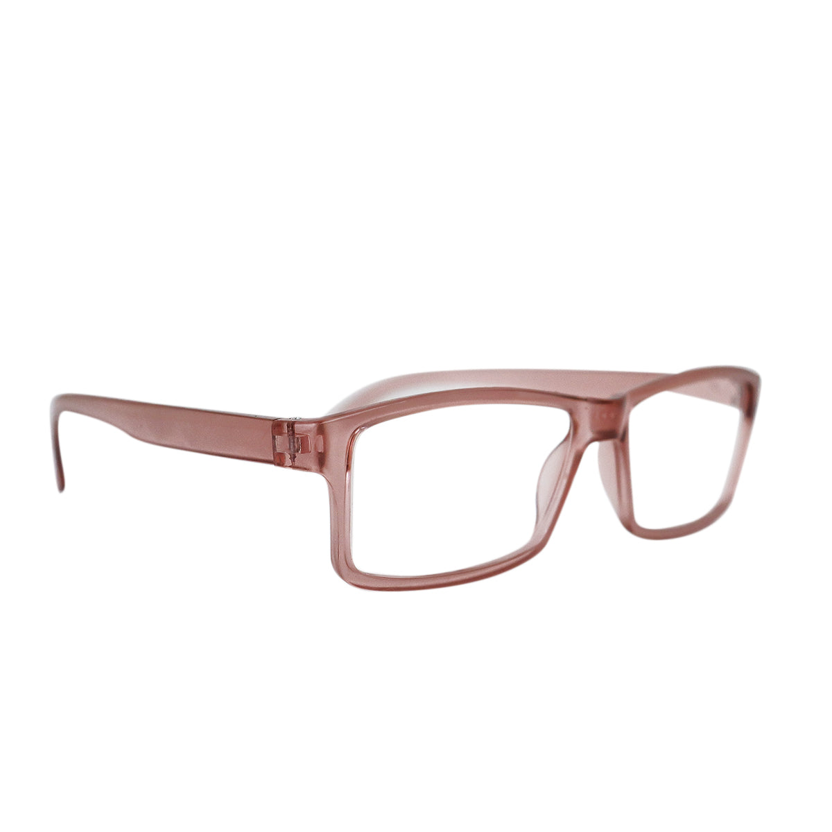 Lentes de Lectura Rectangulares, Armazón Color Café Transparente, +2.50