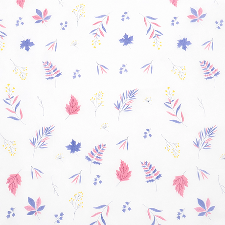 Cortina de Baño, Color Blanco, Diseño Plantas