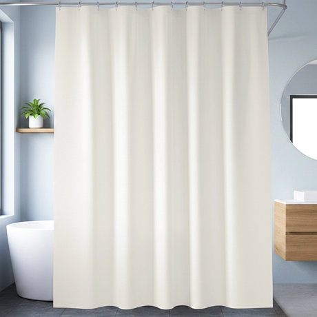 Cortina de Baño, Color Crema, Lisa
