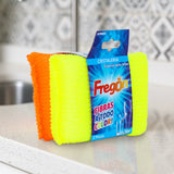 Esponja para Cristalería, Fregón, Amarillo y Naranja, 2 pzas