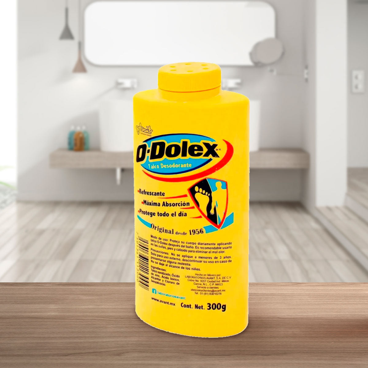 Talco Desodorante en Polvo, O-Dolex, 300 g