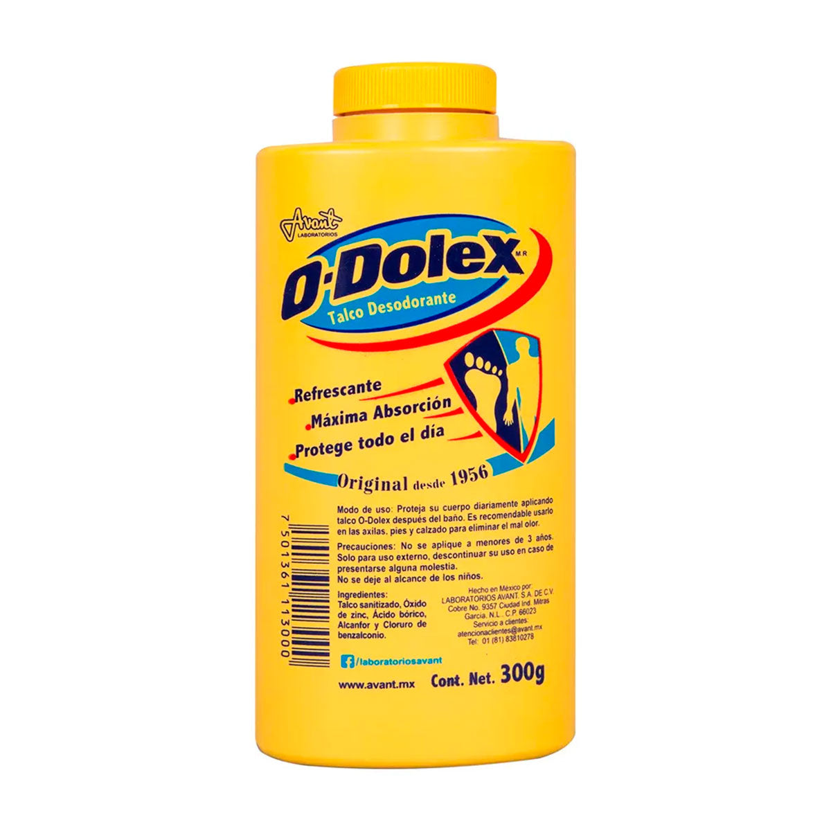 Talco Desodorante en Polvo, O-Dolex, 300 g