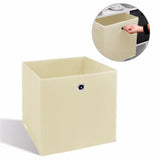 Mega Pack de 10 Cajas Cuadradas para Almacenamiento color Crema, Organizador Non Woven