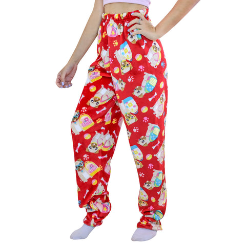 Pantalón de Pijama Polar color Rojo para Dama