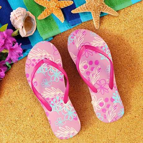 Sandalias, Diseño Flores, Color Morado