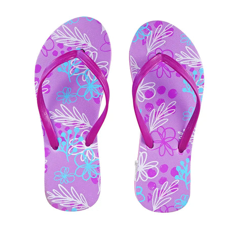 Sandalias, Diseño Flores, Color Morado