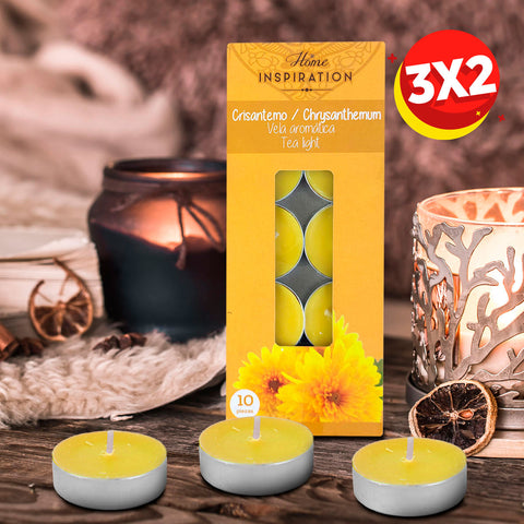 3X2 Vela Aromática Tea Light Crisantemo