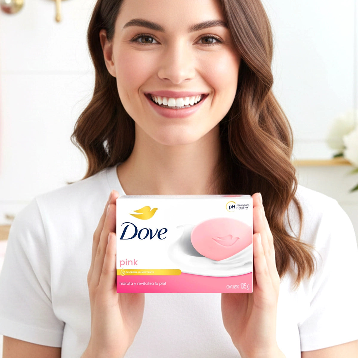 15 12JABON DOVE ROSA 135 GRS