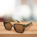 Lentes de Sol con Armazón Rectangular Leopardo