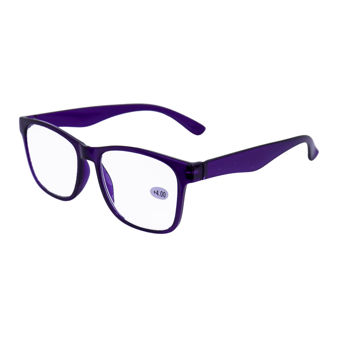 Lentes de Armazón Cuadrado color Negro con Morado, Graduación de 4.00 Dioptrías