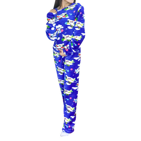 Conjunto de Pijama Polar para Dama, color Azul