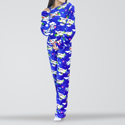 Conjunto de Pijama Polar para Dama, color Azul