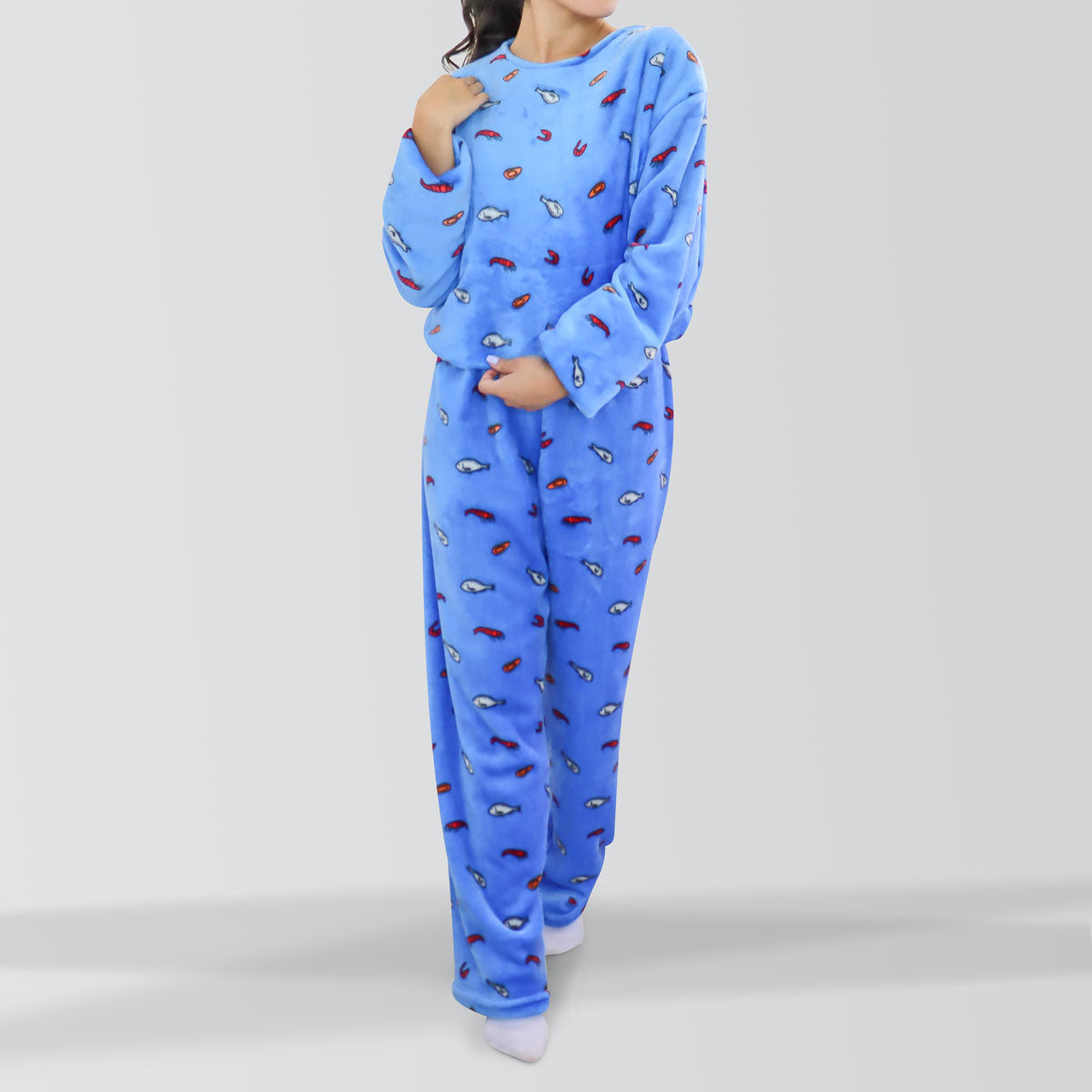 Conjunto de Pijama Polar color Azul para Dama Waldo s