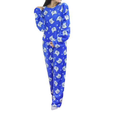 Conjunto de Pijama Polar con Estampado de Oso Polar para Dama