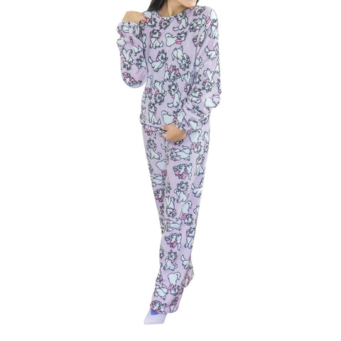 Conjunto de Pijama Polar con Estampado de Los Aristogatos para Dama