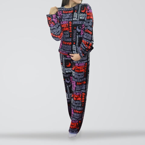 Conjunto de Pijama Polar para Dama, color Negro