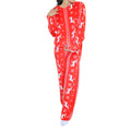 Conjunto de Pijama Polar color Rojo con Diseño de Navidad para Dama