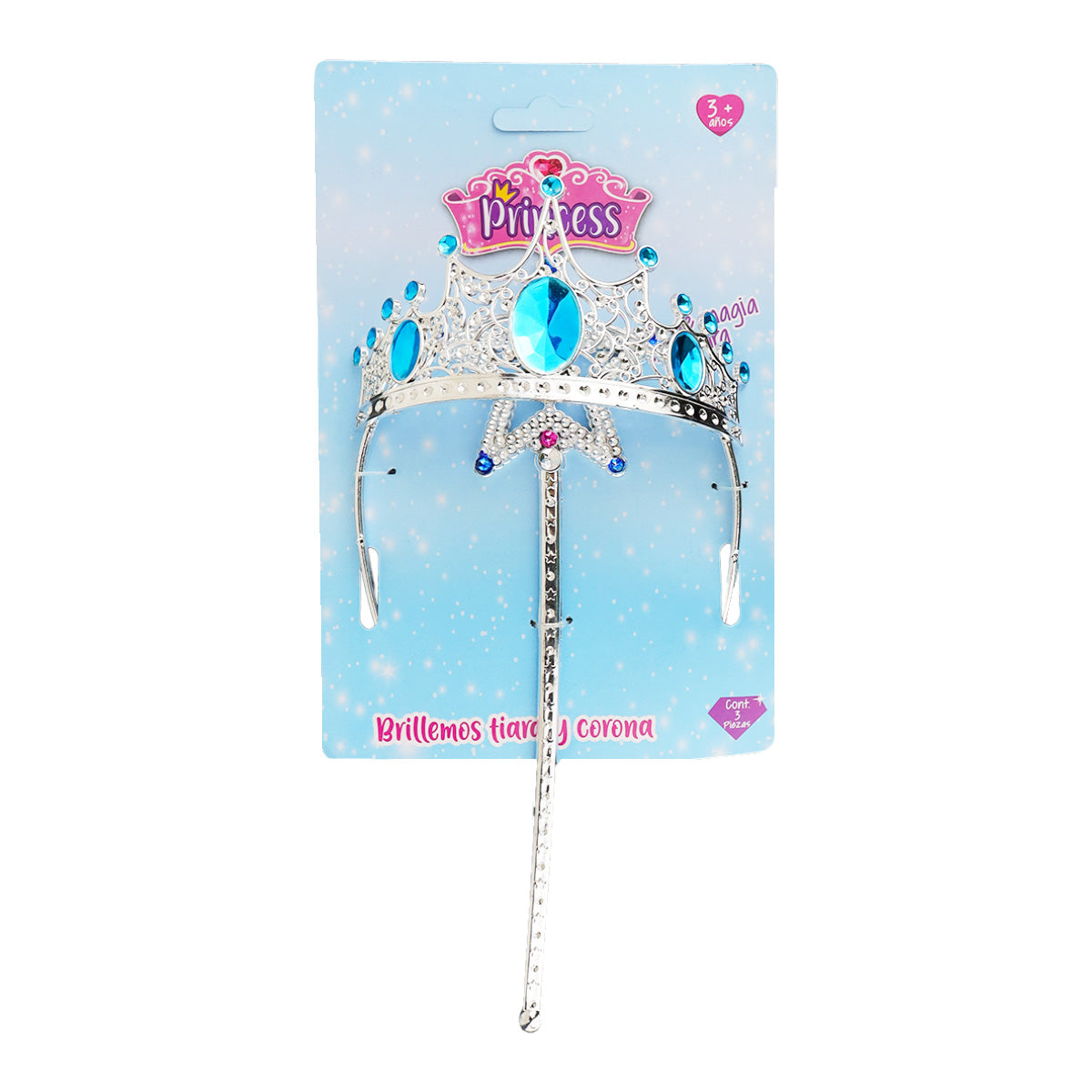 Set de Tiara y Corona para Niñas, Azul