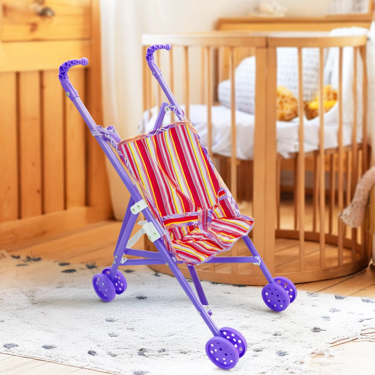 Carriola de Juguete para Muñecas, Color Morado