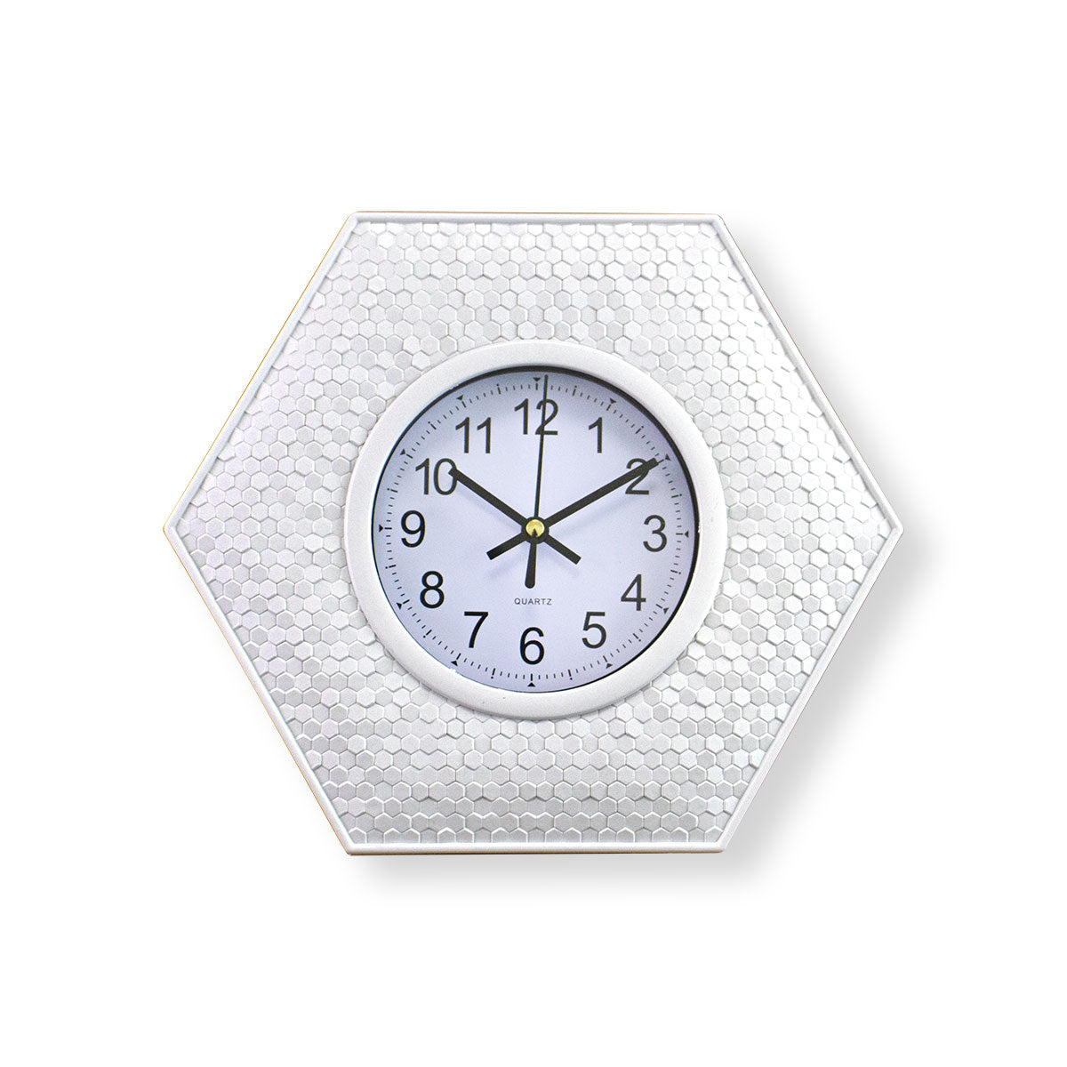 Set de Espejos y Reloj con Marco Hexagonal color Blanco