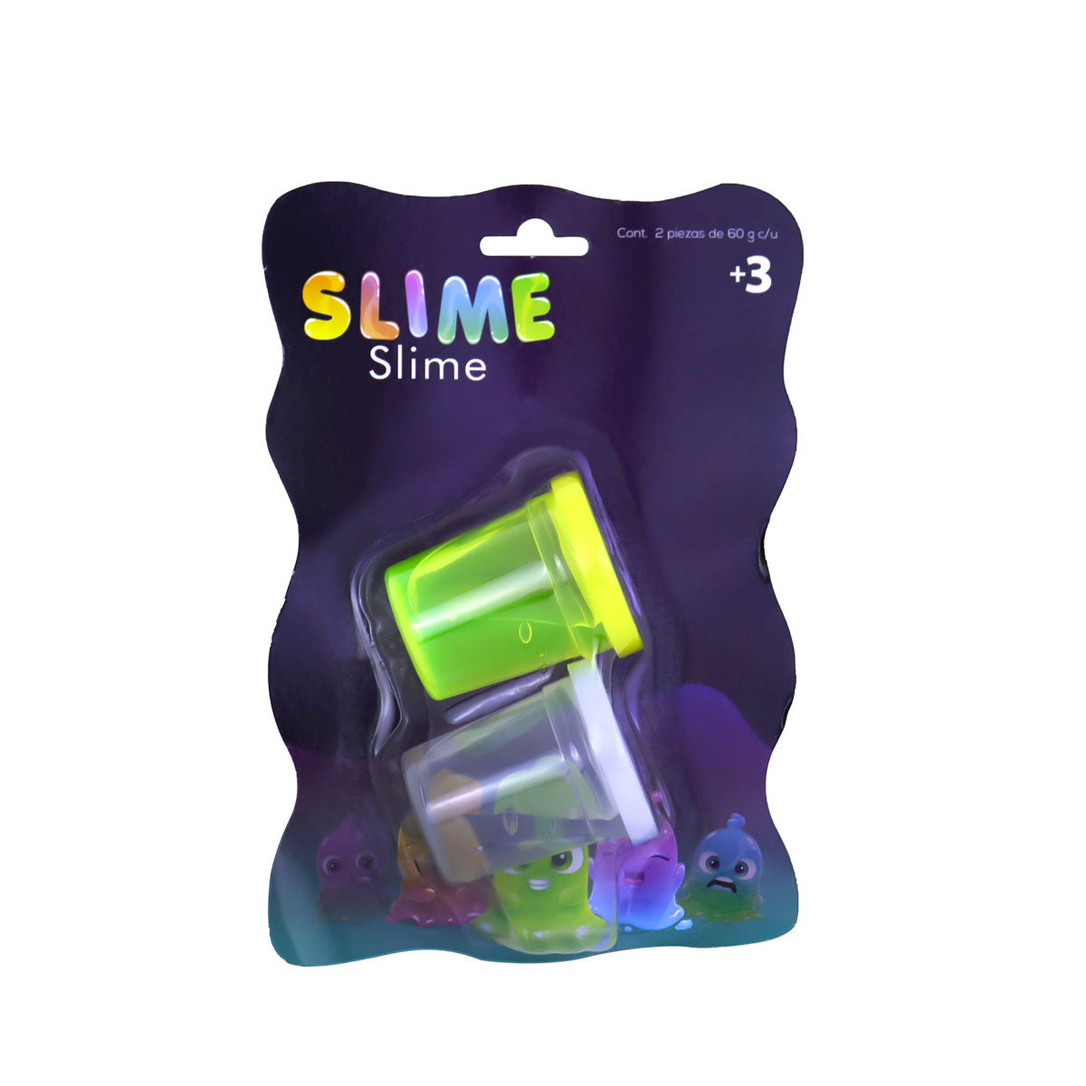 Set de 2 Frascos de Slime, color Amarillo y Transparente