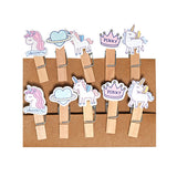 Clips de Madera Decorados de Unicornio