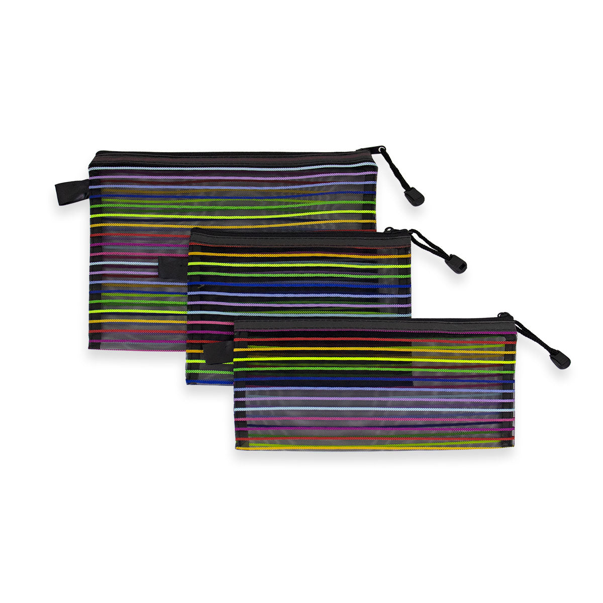 Set Bolsita Mesh Rectangular color Negro, 3 pza