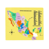 Mapa Didáctico de Foamy de los Estados Unidos Mexicanos, color Amarillo