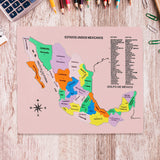 Mapa Didáctico de Foamy de los Estados Unidos Mexicanos, color Rosa