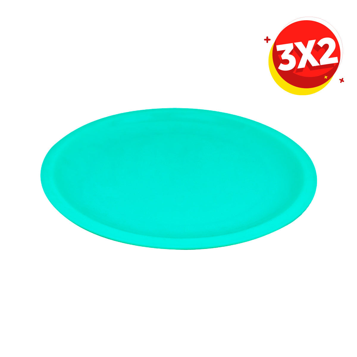 3X2 Plato Trinche Redondo 22cm color Aqua