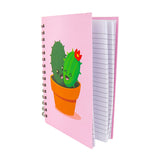 Libreta color Rosa con Diseño de Cactus, 80 Hojas