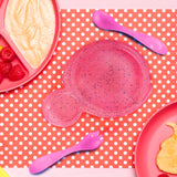 Set de Plato y Cubiertos para Bebé, Glitter, Color Rosa, Nuby