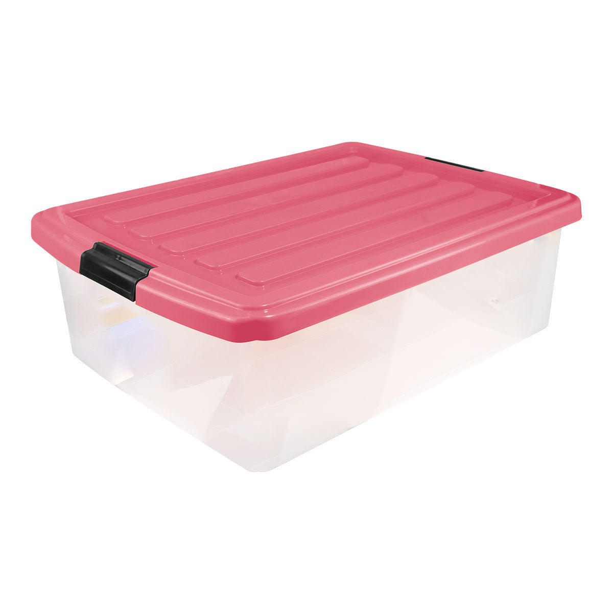 Caja Multiusos de Plástico con Tapa, Color Rosa, 32 L