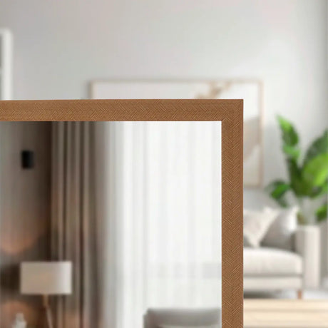 Espejo en Forma Rectangular, Color Madera