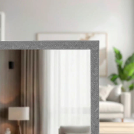 Espejo en Forma Rectangular, Color Gris